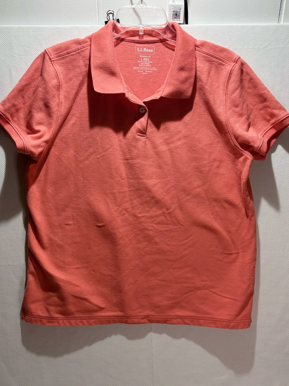 L.L. Bean Women's Short-Sleeve Polo in Coral
